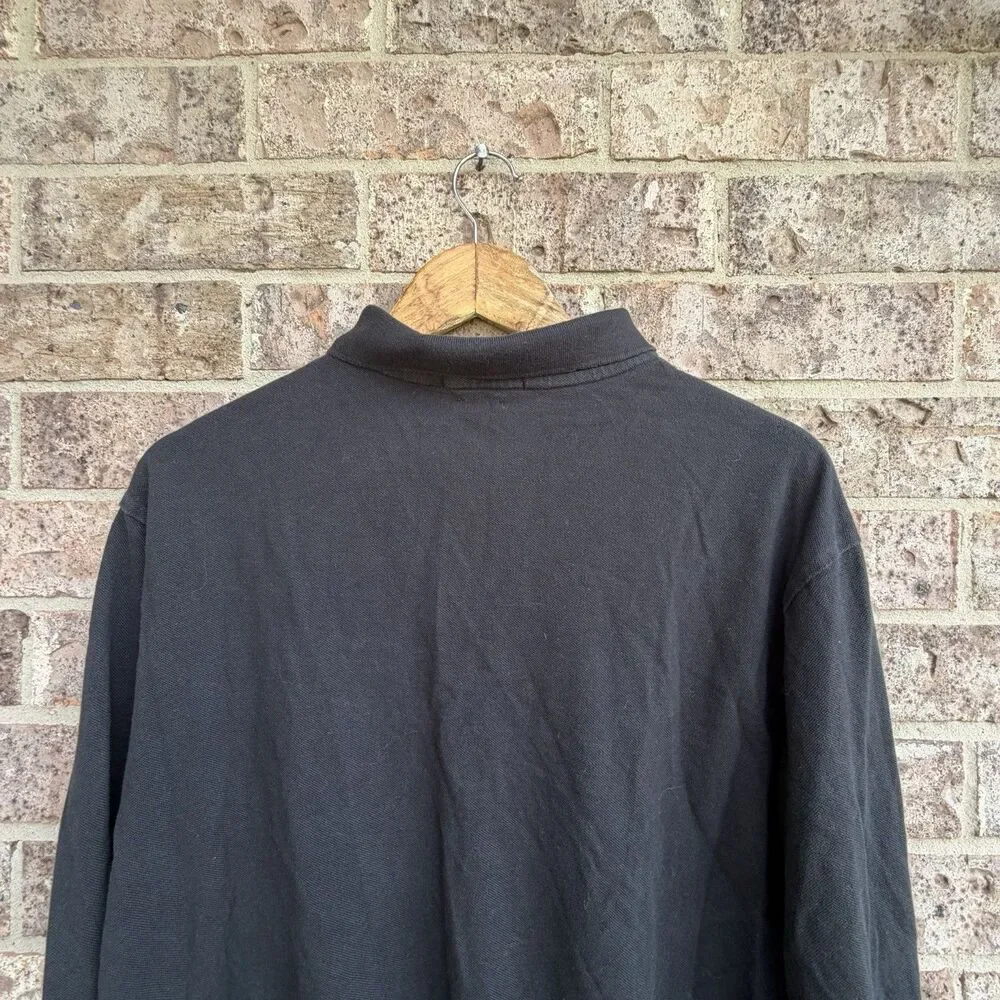 Polo Ralph Lauren Classic Fit Black Long Sleeve Polo Shirt Mens XL Red Pony Logo